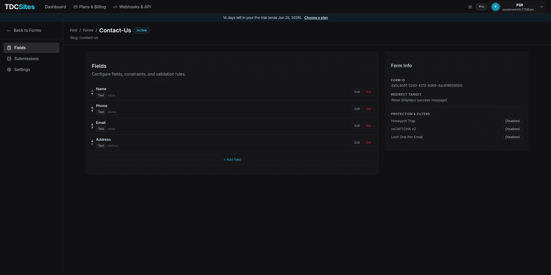 Form Fields Builder