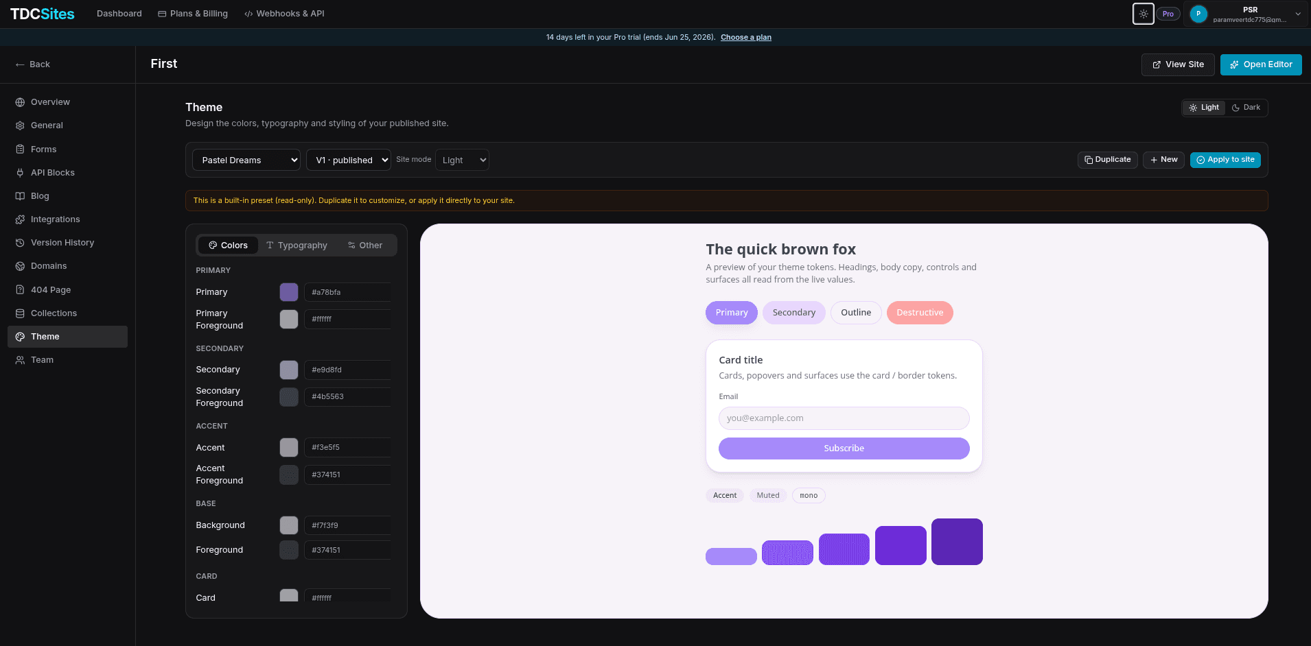 Theme Designer Overview