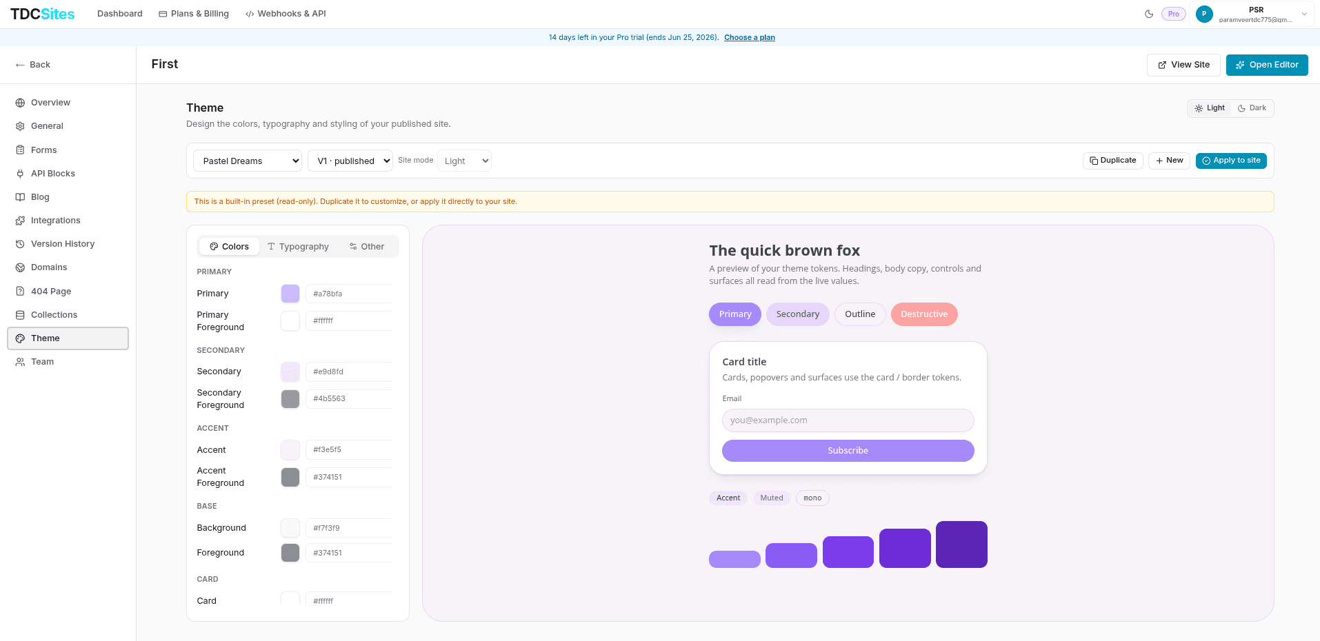 Theme Designer Overview